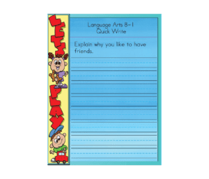 First Grade Day 1 Quick Write Example
